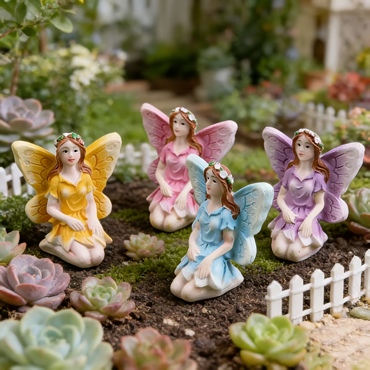 4er-Set Feen-Figuren Für Feengärten – Kleine Plastikfeen Als Deko, Cake-Topper Oder Miniatur-Figuren – Zauberhafter