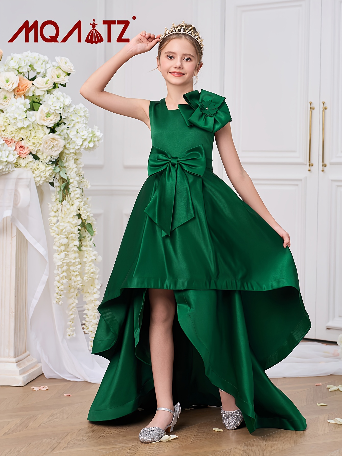 emerald green dress size 10 ASHLEYlauren 12150 Size 10 EMERALD Beaded Prom Dress Pageant main image 0