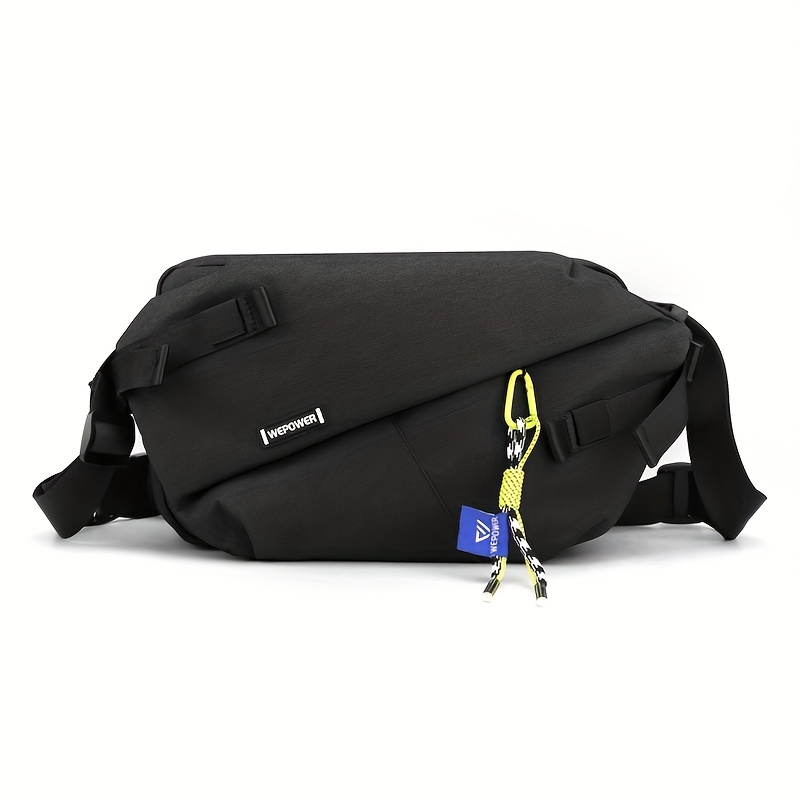 Image of Men's Casual Outdoor Crossbody Bag - Adjustable Strap, Multi-compartment Design, Durable Nylon Stitched Waist Pack For Travel, Gym & Daily Use (31x20x12cm), Small Crossbody Bag