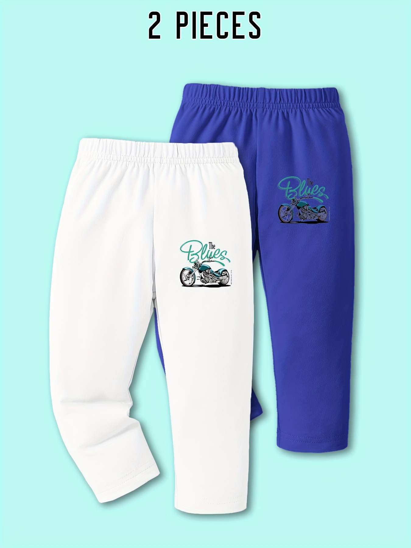 Blues Print Pants Infant Toddler Kids Elastic Waist Trousers Temu New Zealand