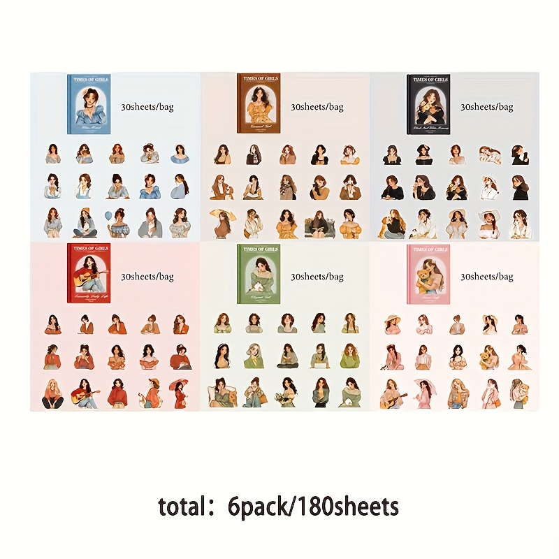 Image of Of Stickers With A Total Of 180 Sheets - Girl Era Series Pet Sticker Pack - Suitable For Handicrafts, Scrapbooks, Diy Diary Decoration