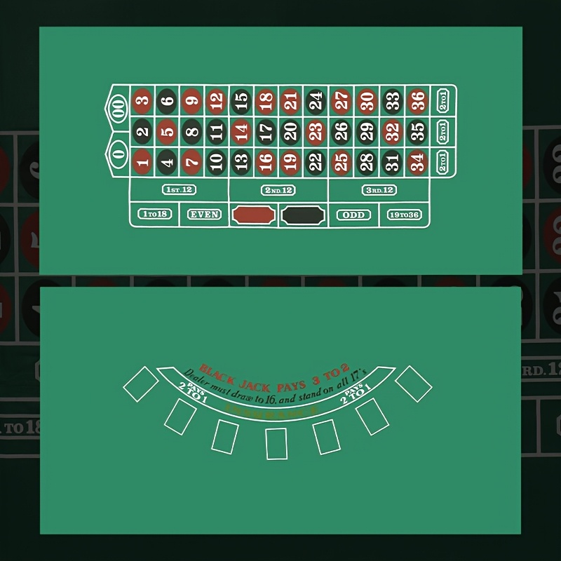 Double-Sided Tablecloth for Poker Games