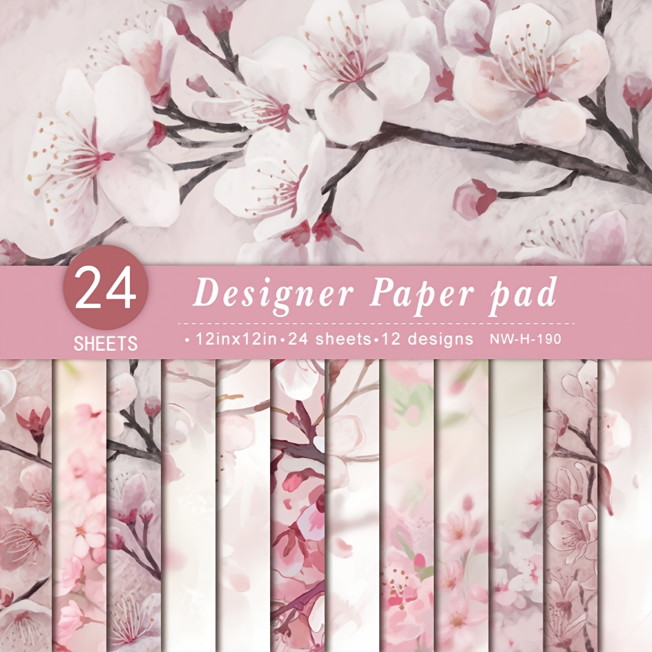 TEMU 24 Sheets 12"x12" Diy Paper, Gift Packaging Album Planner Decorative Paper, Aesthetic Decoration Craft Supplies, 12 Design Supplies Kit -