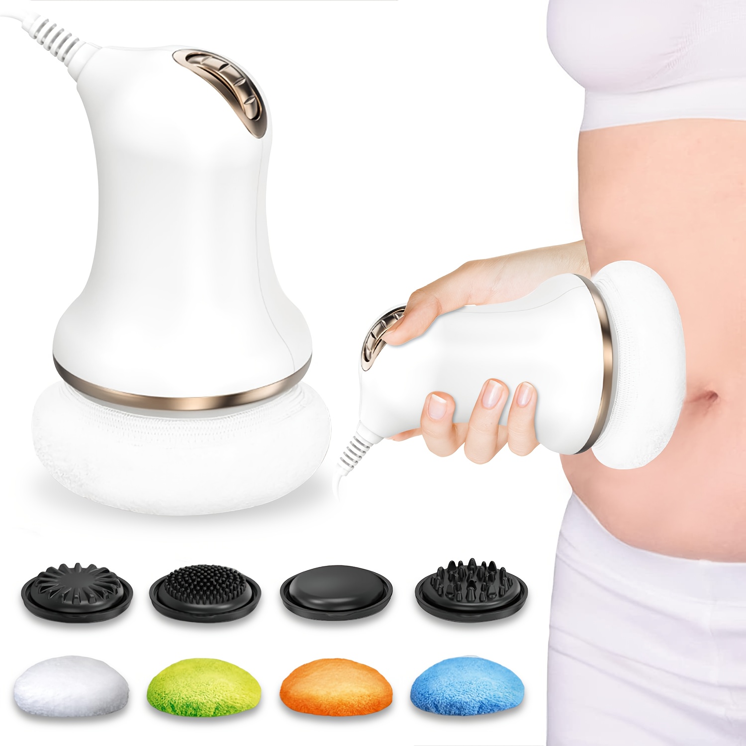 

Body Massager, Multi-functional Massage Handheld Massager With 6 Level, 4 Massage Heads, -friendly Washable Pads, Suitable For Abdomen, Legs, , Beauty - Ideal For Yoga & Fitness Enthusiasts