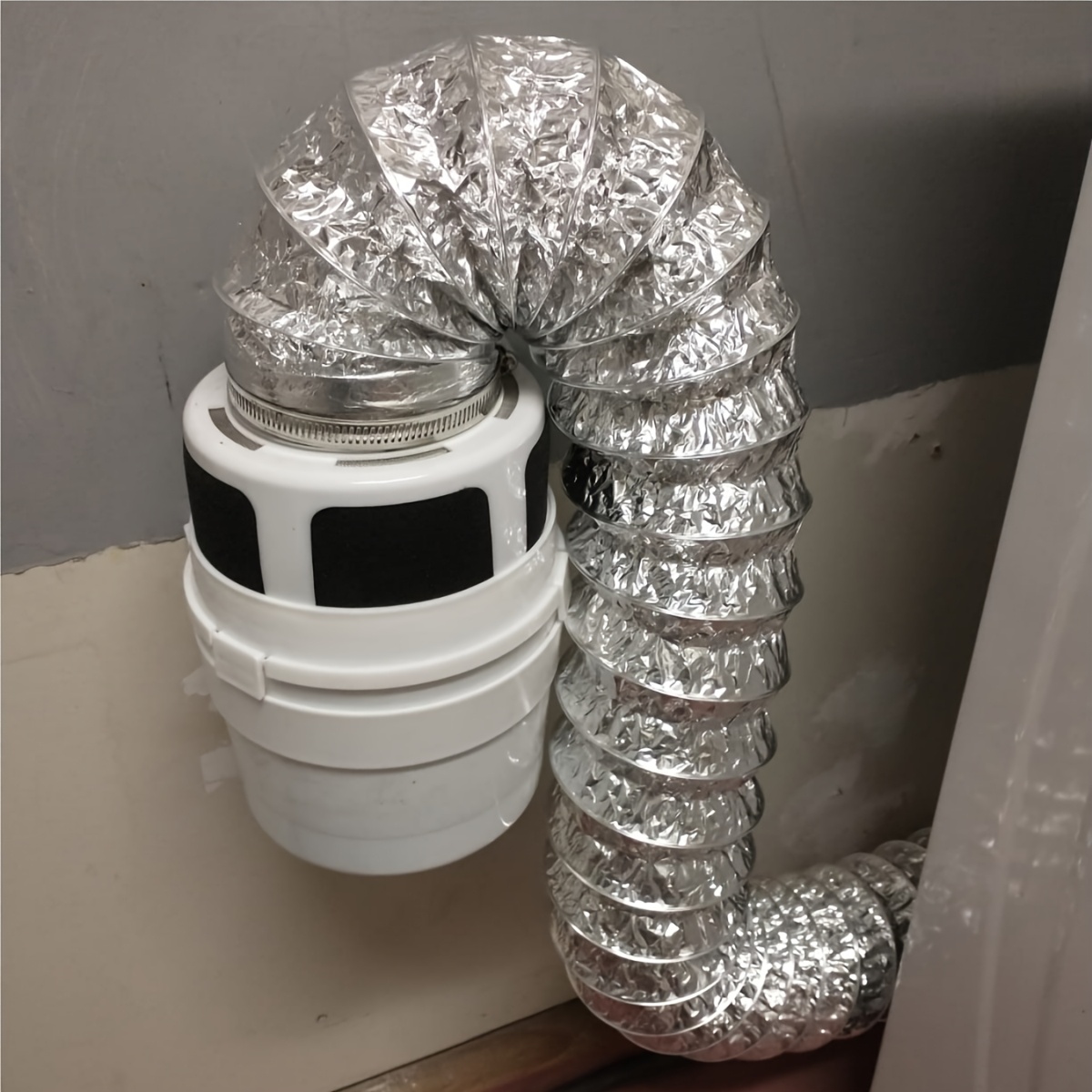 Kit de Filtro de Fiapos de Secadora Premium Melhorado de 4 polegadas - Segurança Aprimorada, Ventilação Interior Eficiente com Balde de Esponja Filtrante e Tubagem de Folha Flexível Durável para Fácil Instalação e Manutenção