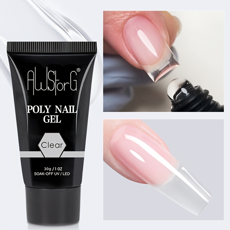 Image of Awstorg 30g Poly Nail Gel Extension Build Nail Gel Polish Semi Permanent Hard Gel Nails Finger Acrylic Varnish