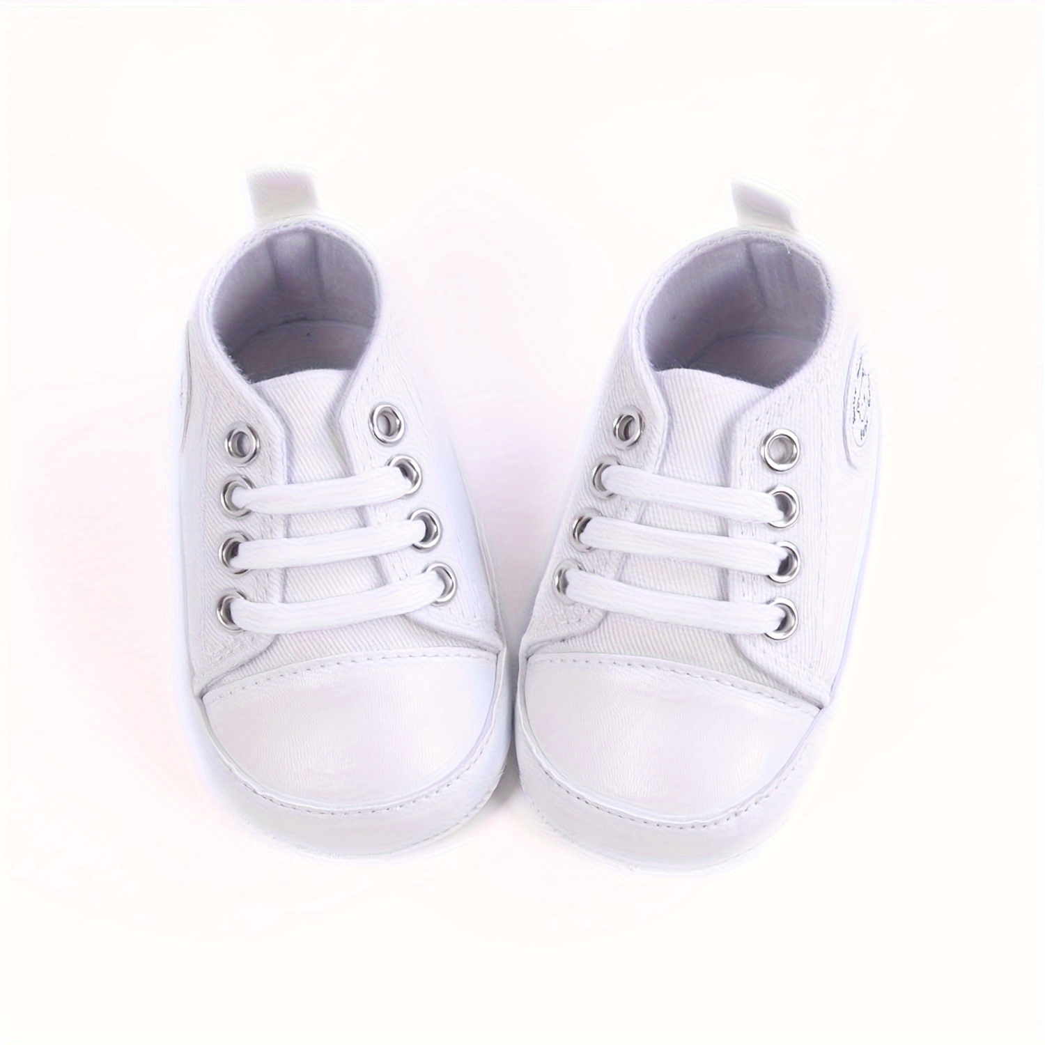 RABEISIR Baby ' Toddler Walking Shoes - Soft Canvas Sneakers with EVA Cushion, Adjustable Lace-Up Low-Top Design, 4-Color Options (White/Pink/Black/Red) for All-Season Casual & Party Wear, Party Toddler Sneakers | Classic Sneaker Design | EVA Cushioned Sole, Toddler Shoes, RABEISIR