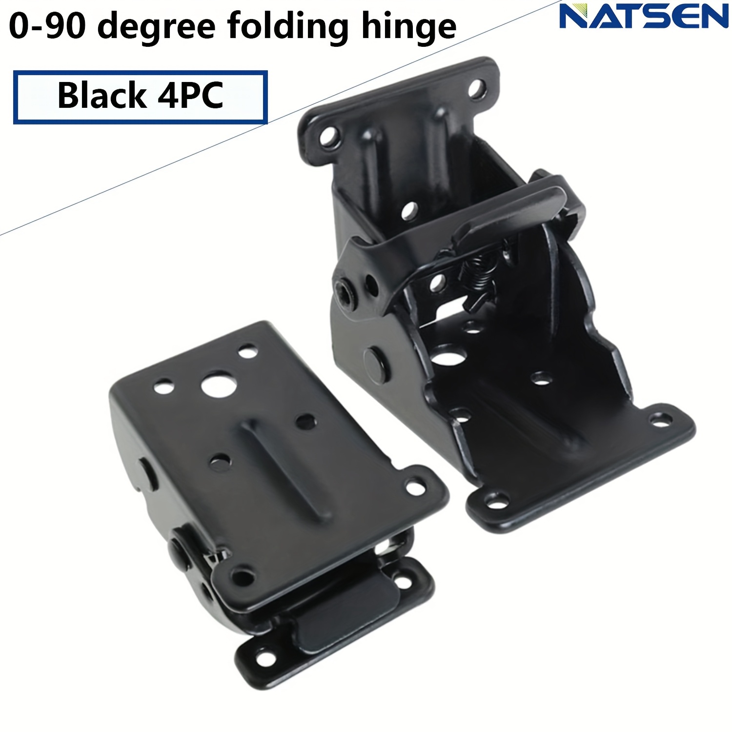 2 Pack Heavy-Duty Folding Table Leg Brackets - Self-Locking Hinges (0-180°), Supports 500 Lbs, Includes Screws