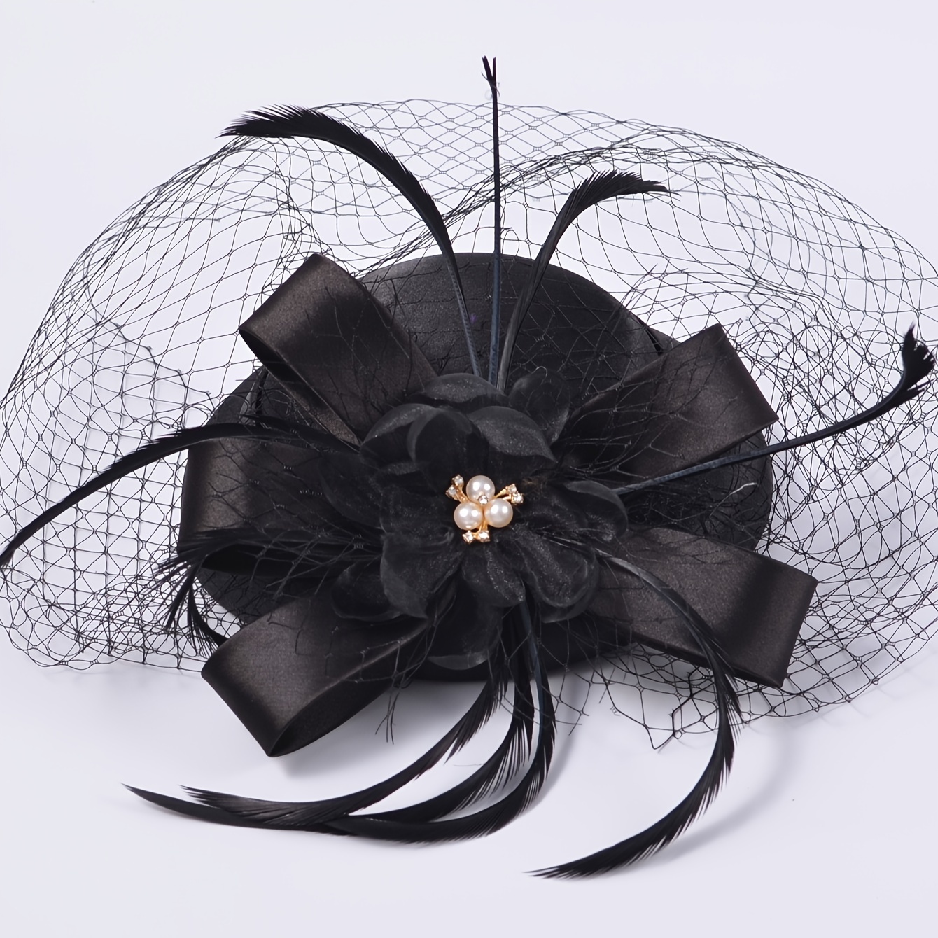 elegant ladies small top hat british vintage style black - Temu display picture 3