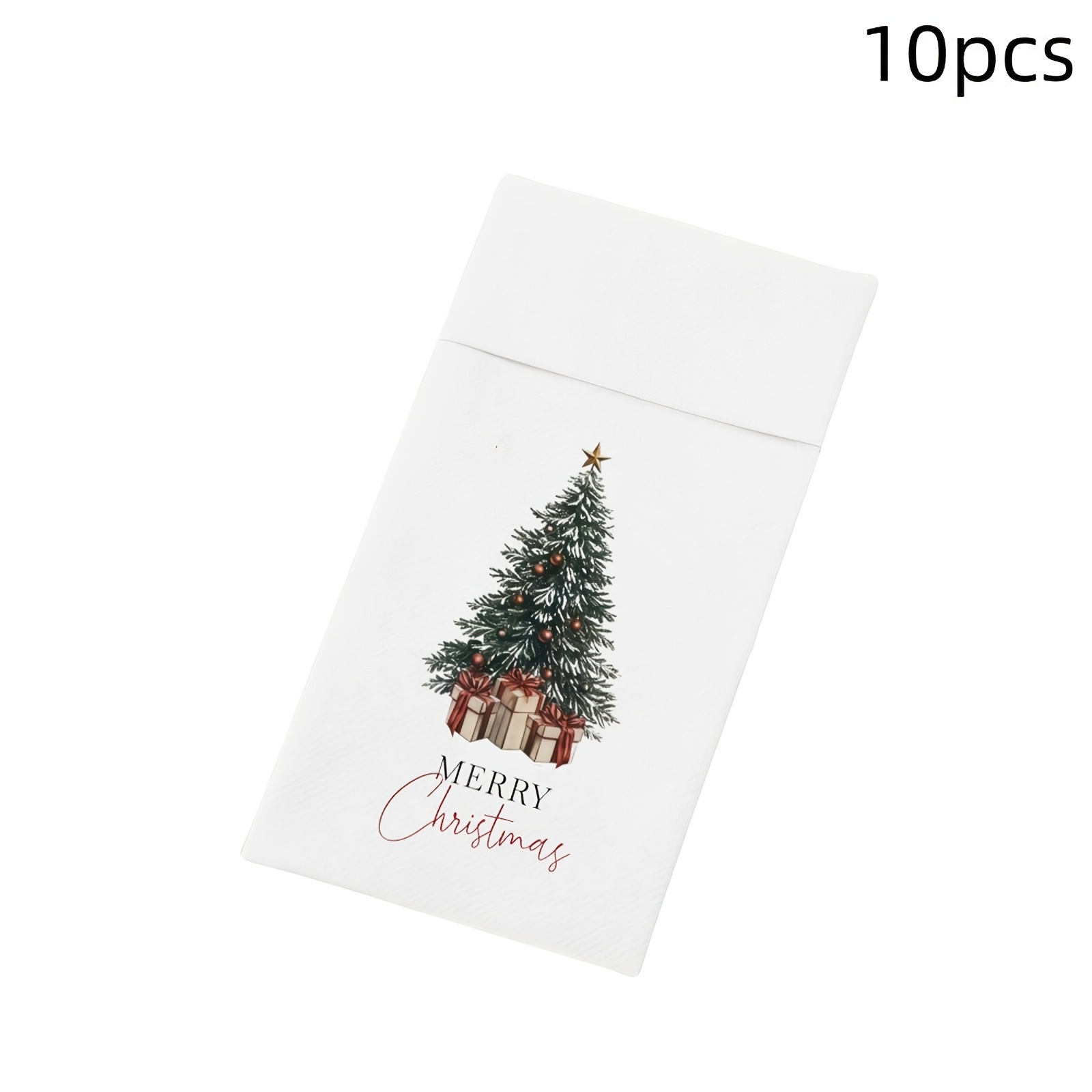 Image of Christmas 2027 New Year For Home Christmas Decoration 10pcs/bag Tabletop Decoration Disposable Napkins Christmas Knife Fork Napkins Merry Christmas Xmas