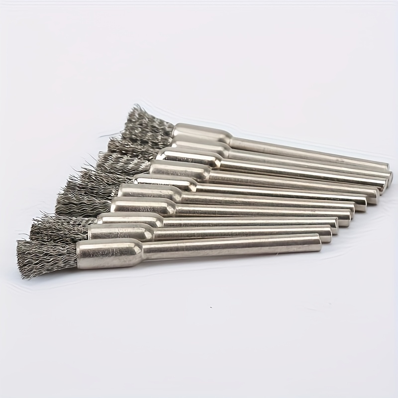 Lot de 15 brosses en fil d'acier abrasives pour kit d'outils rotatifs, 3 types, argent