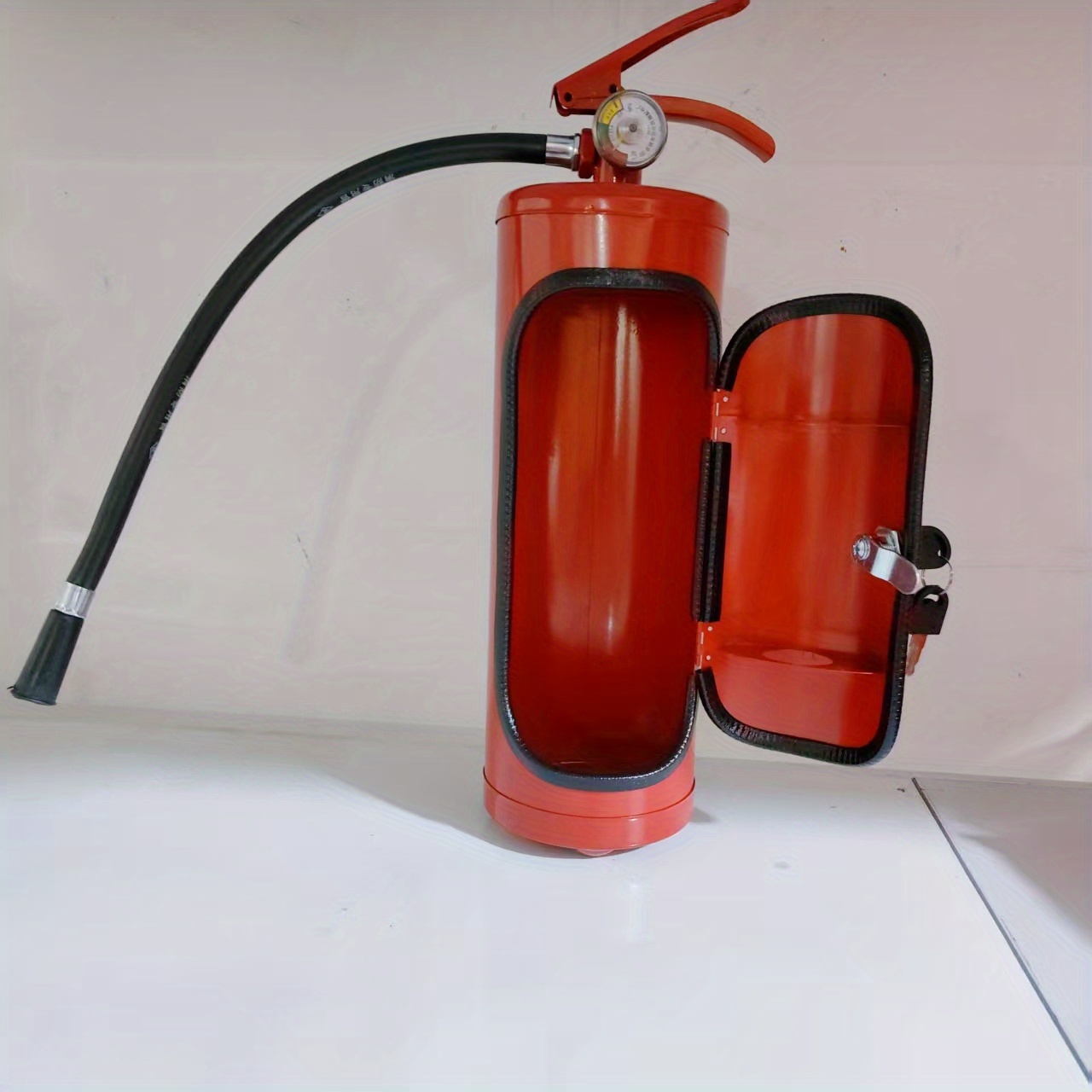 Extinguisher Shape Metal Wine Bottle Rack- 40.01cm Decorative Stackable Design, Durable Indoor/outdoor Bar Cabinet, Suitable For Home, Camping, And Picnics, Holiday Gift