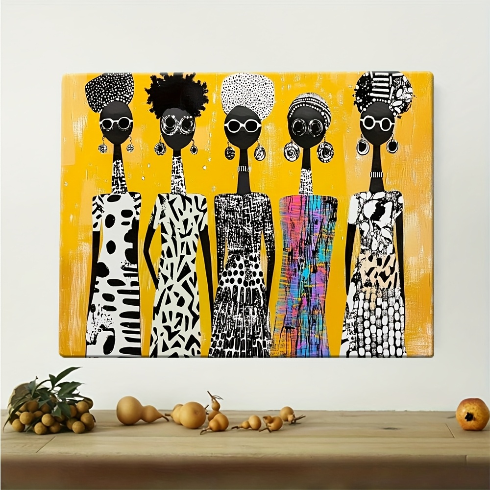five african women art print wooden frame black white - Temu