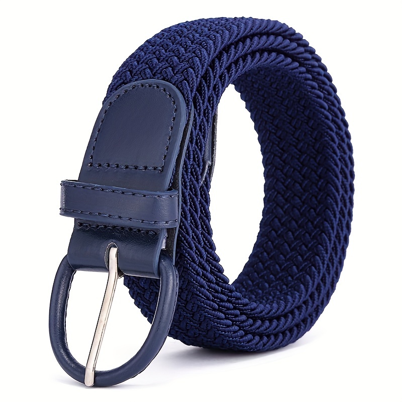 TEMU Versatile Colorful Braided Belt Casual Simple Elastic Woven Belts Jeans Accessories For Women