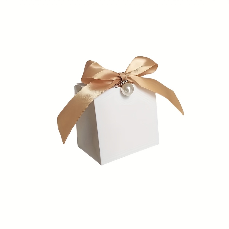 TEMU Gift For Her/him 20pcs Solid Color Gift Wrapping Boxes Paper Boxes With Ribbon And Pearl For Birthday Party Supplies