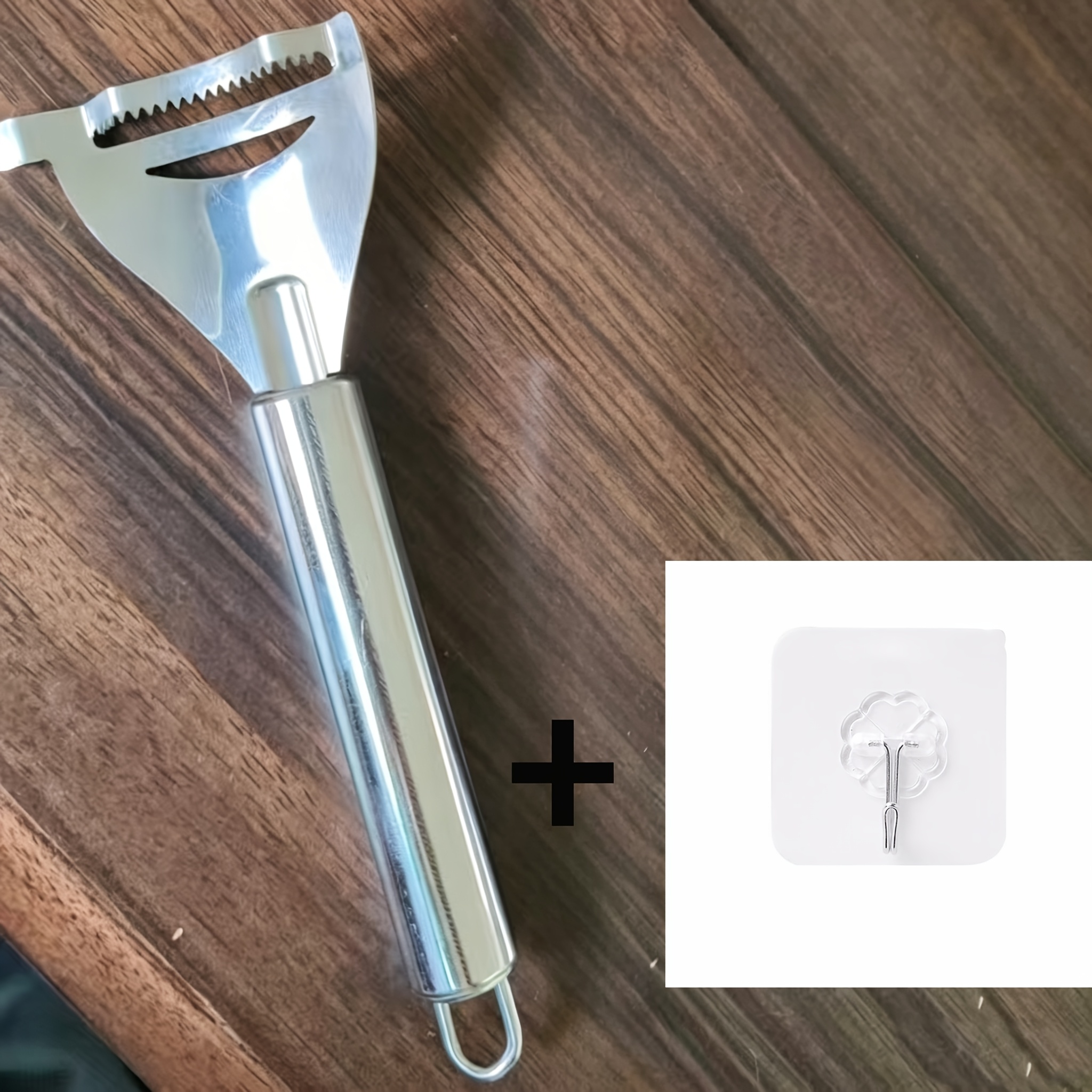 TEMU 2pcs Set(1 Stainless Steel Corn Peeler+ Hook), Kitchen Utensil, Corn Shelling Knife, Corn Separator