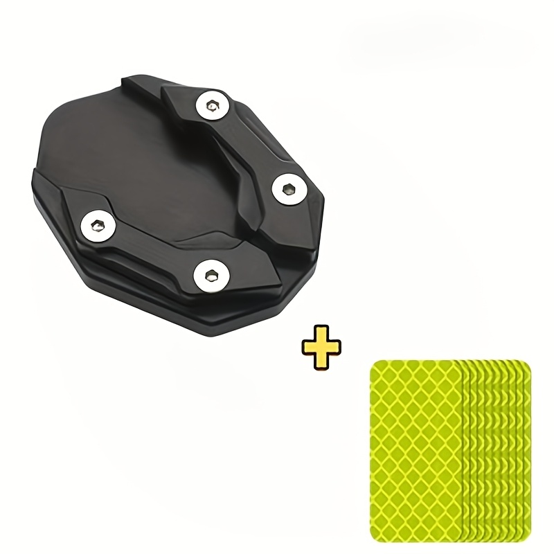 TEMU Electric Motorcycle Modification Side Stand With Enlarged Foot Pad, Anti-slip Base With Widened Pad Cover, Includes 10 Reflective Stickers   1pc