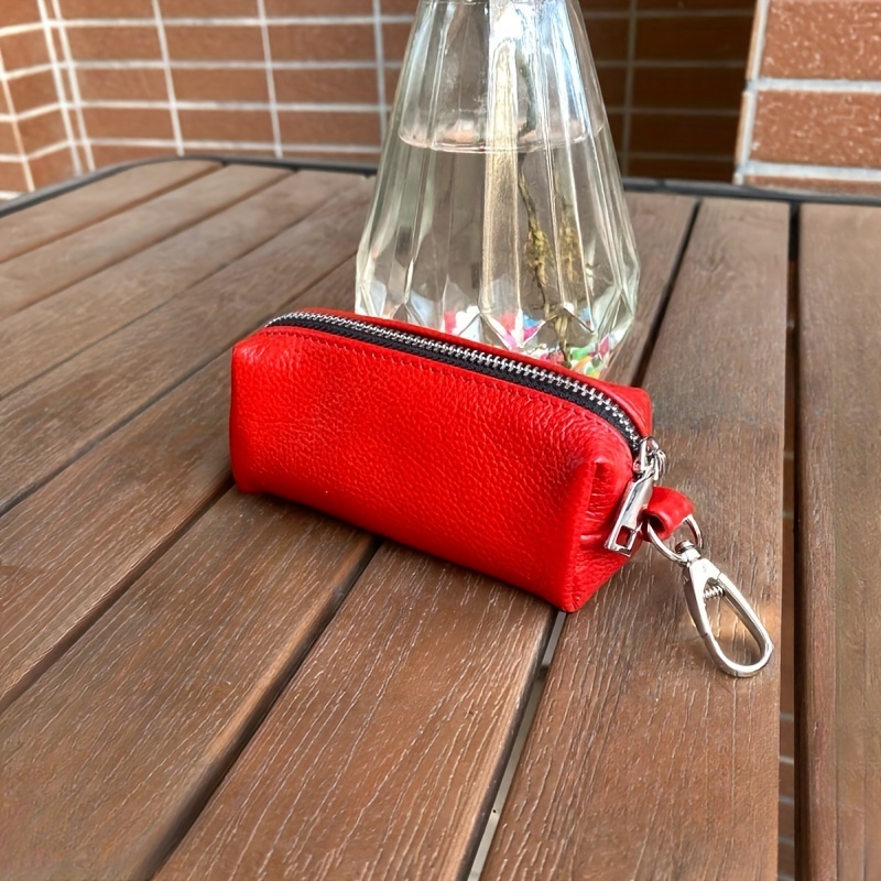 Image of Genuine Leather Men Women Unisex Case, Coin Purse, Home Car Key Organizer