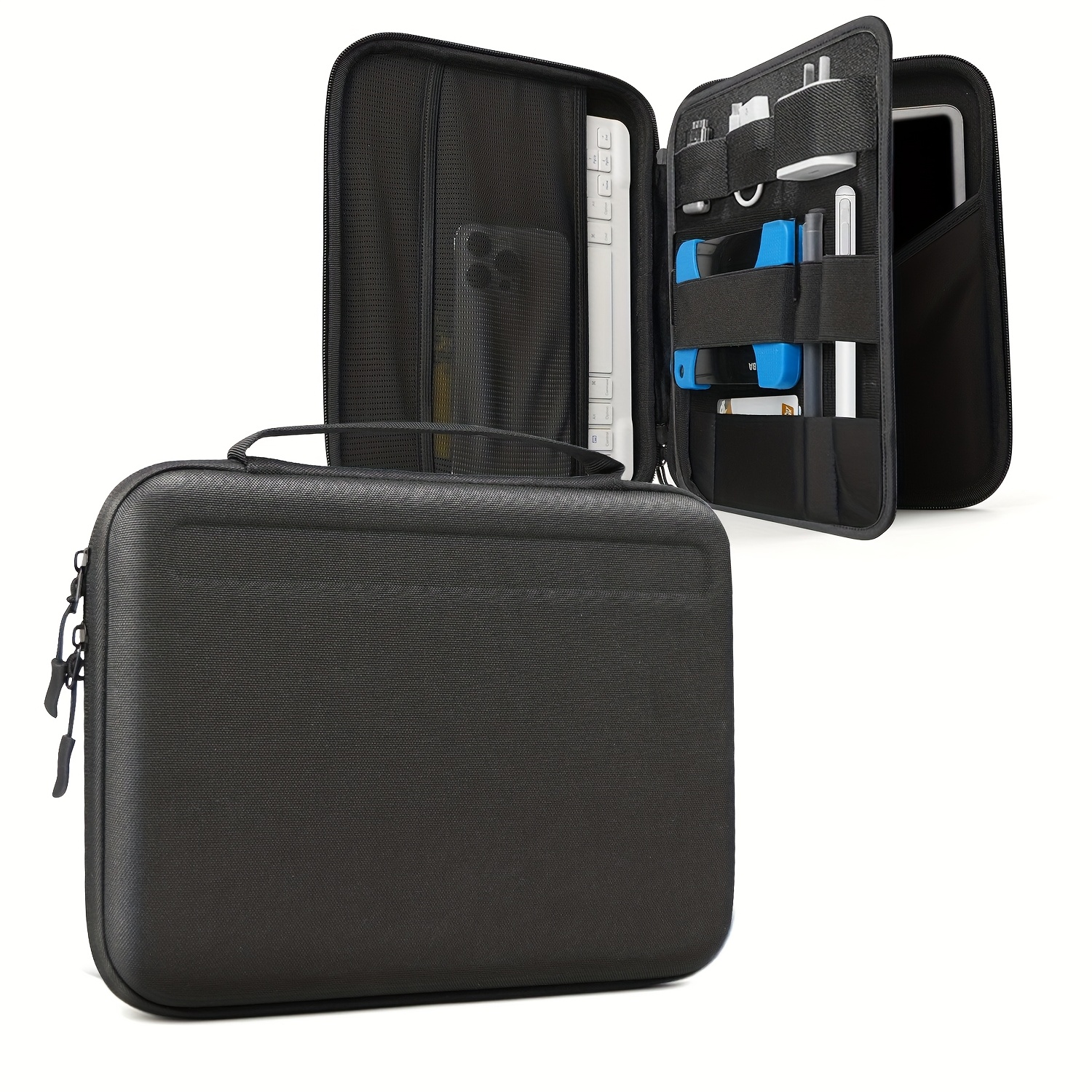1pc Eva Material Large Capacity Hard Shell Protective Tablet Storage Bag, Suitable For Ipad 11/12.9 Inch Laptop Anti-drop Shockproof Organizer