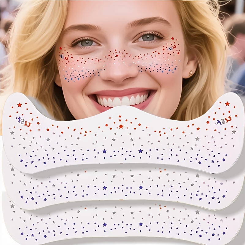3pcs set of american   tattoos july 4th     elements face tattoo stickers party concert face decoration quick dressing stickers for celebrating   day labor day memorial day