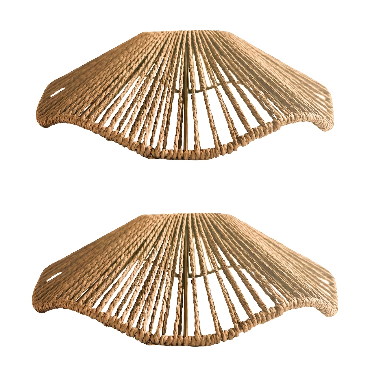 TEMU A Lampshade Made Of Rattan In Of A Lotus, Featuring A Metal Structure And A Handcrafted Design. , Long-lasting, And Appropriate For Different