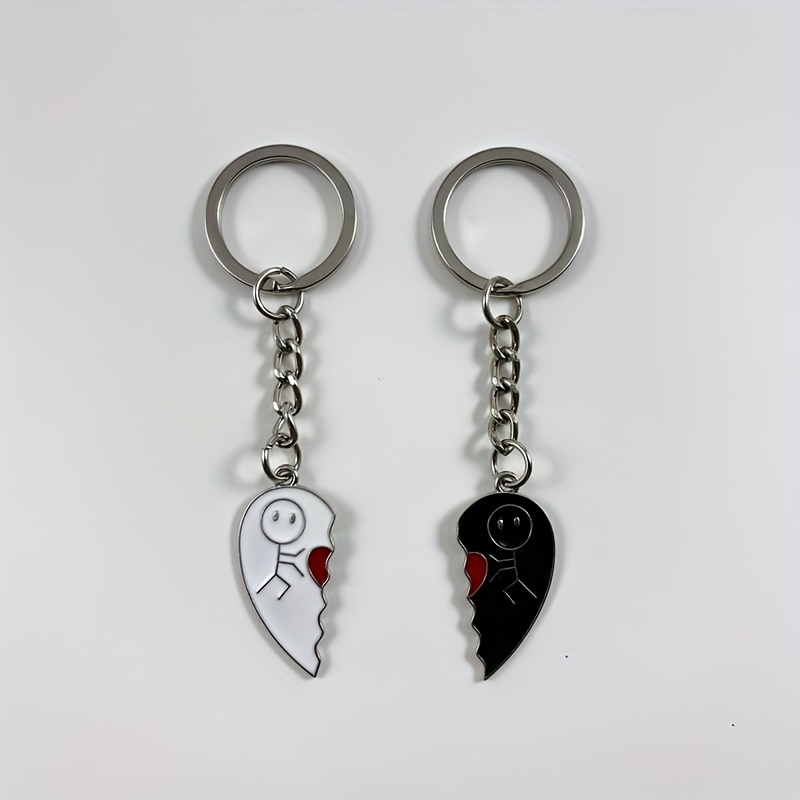 Alloy Matchstick For Man Heart Keychain Couple Holiday Birthday Gift