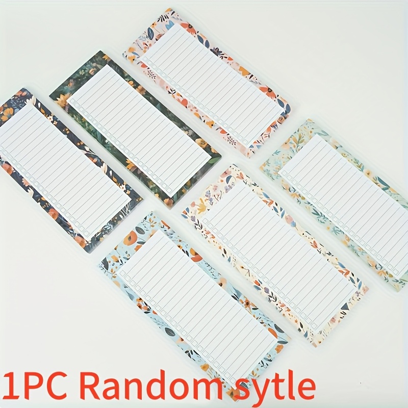     in 6 Colors, 1 Pack of Magnetic Shopping List Notepad - 50 Pages of Removable Paper, Suitable for Fridge And Notebook