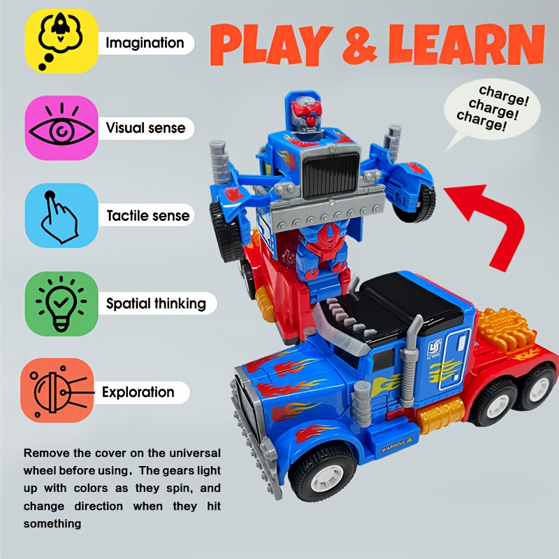 stunt truck electric toy with lights music automatic obstacle avoidance 36v battery powered abs material christmas halloween robot toy design durable construction Product details 3