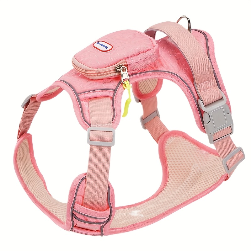 TEMU Harnais de poitrine pour chiens de grande taille anti-fuite, harnais de poitrine avec petit sac à main, peut transporter de objets, batterie