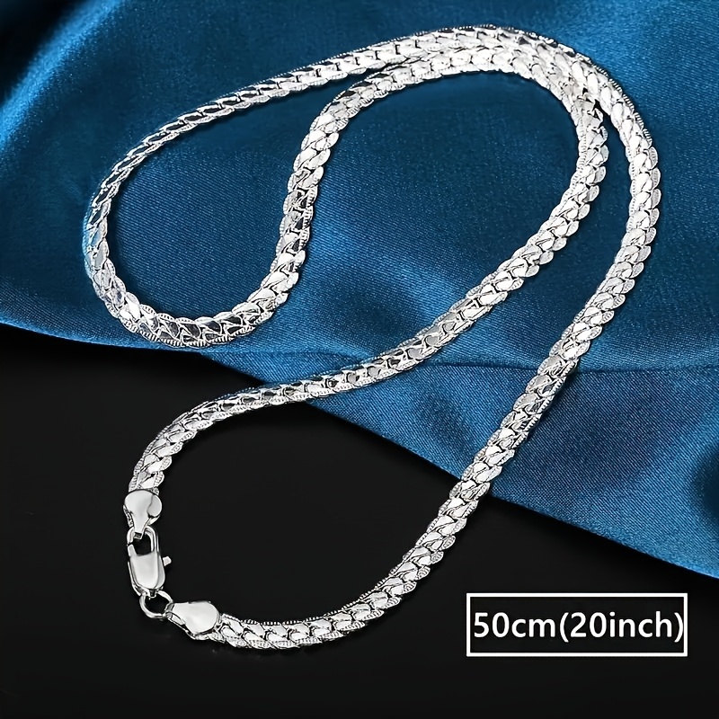 Elegant 20-Inch 925 Silver Necklace, Minimalist Design