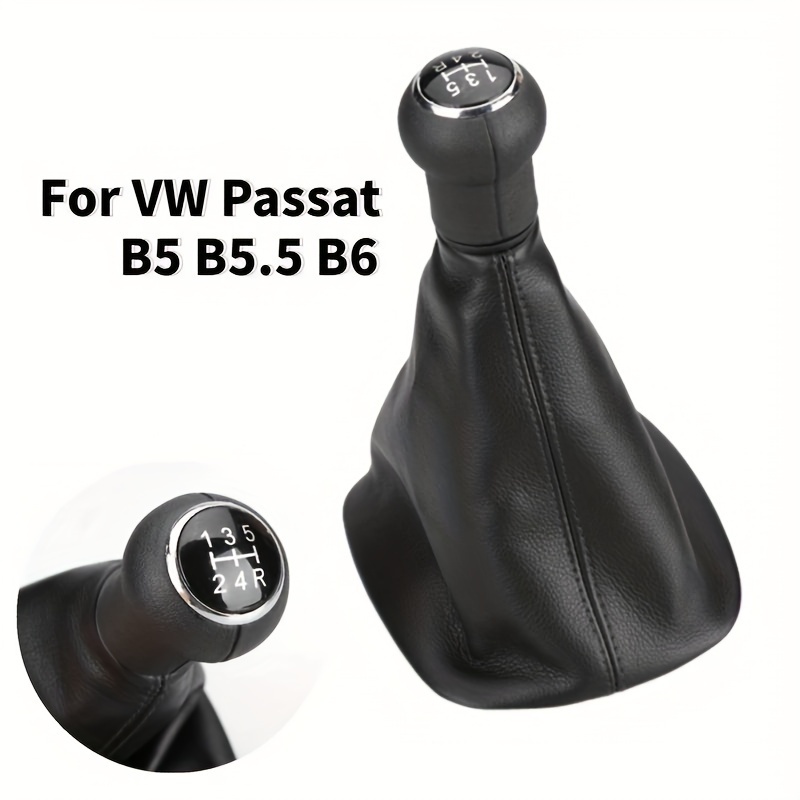 

Pommeau de de vitesse 5 vitesses VW Passat B5 B5.5 B6 avec couvercle anti-poussière, accessoire de voiture en cuir PU pour les modèles 1996-2005