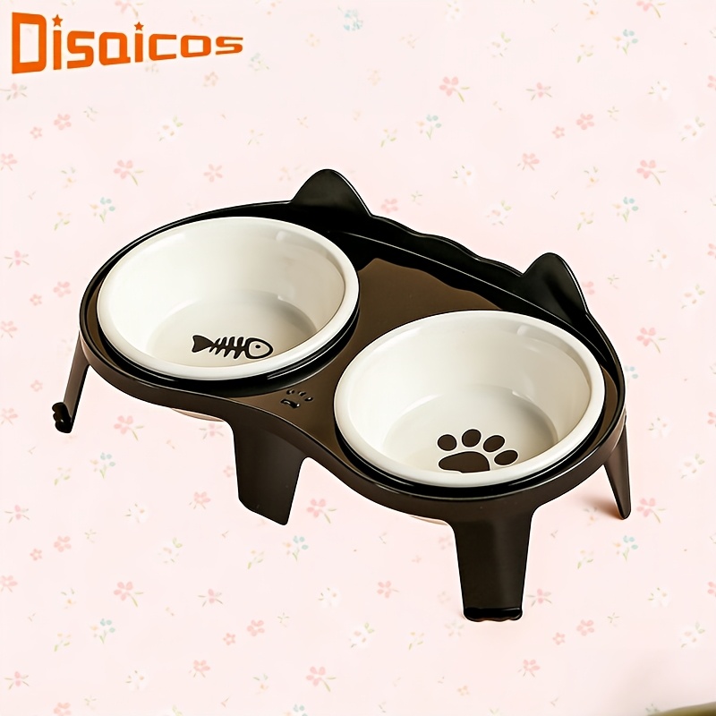 TEMU 首保護付きセ二重ボウル ペット用 猫の食事・水飲みに かわいい 犬・猫兼用 滑り止め底付き フード・水に最適 お手入れ簡単
