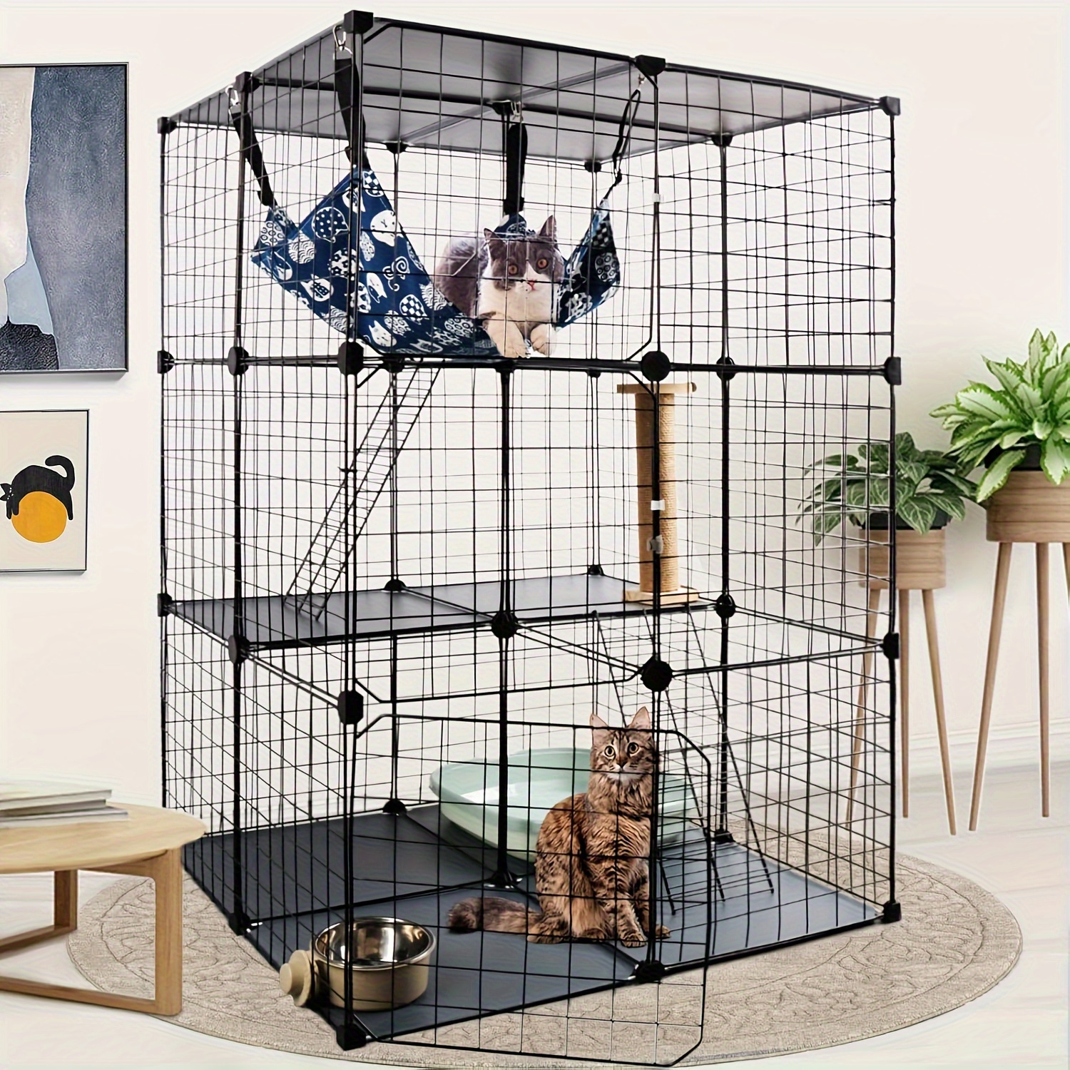 cat cage indoor cat enclosures 3 tier diy cat playpen Temu