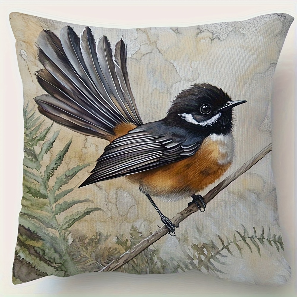 TEMU A Short Plush Decorative Pillow Cover Featuring A New Zealand Local Design, Printed On , Measuring 18 Inches X 18 Inches, Decorating Sofas,