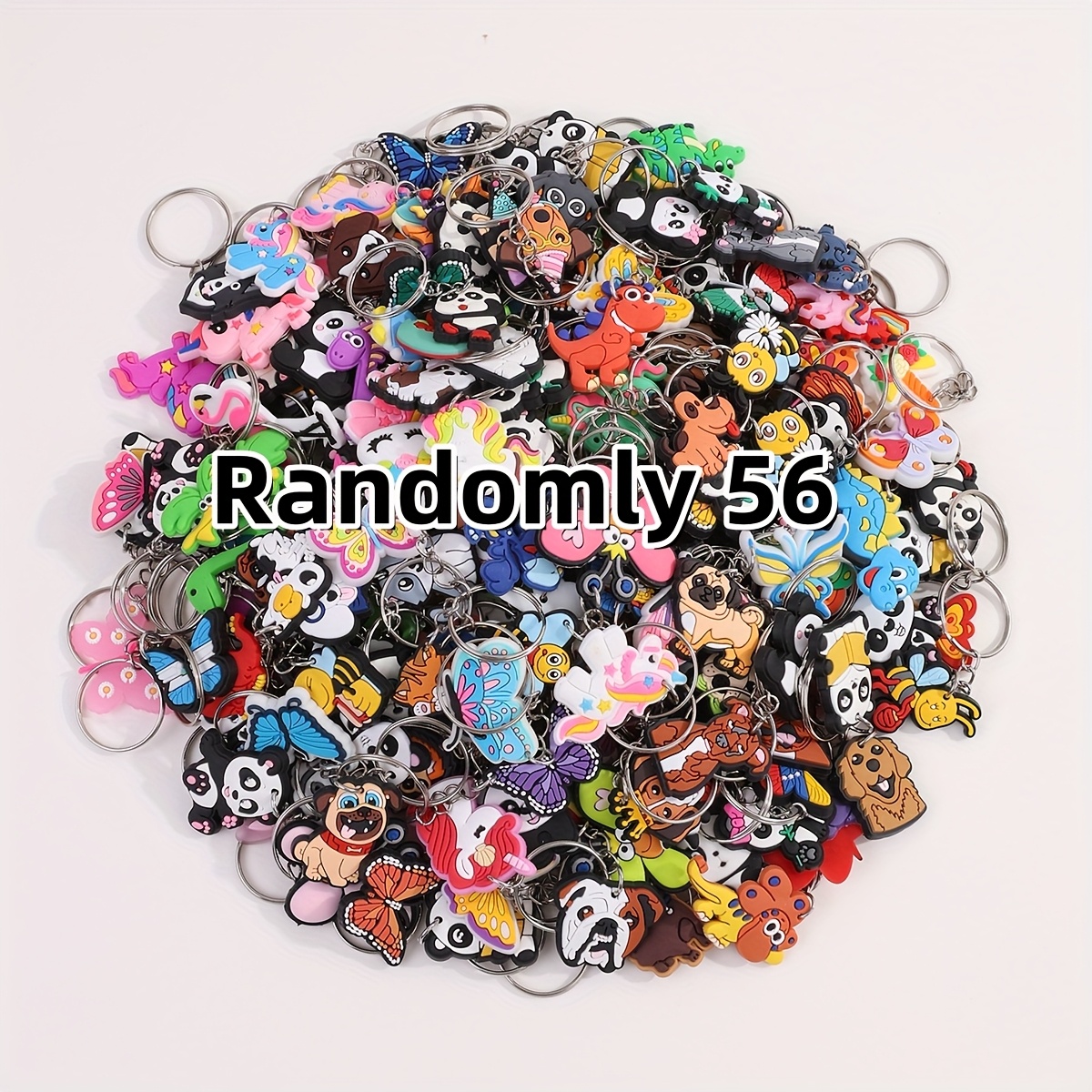 E-shop -Border DIY Zufälliger Dinosaurier-Schlüsselanhänger Gemischter Panda PVC-Schlüsselanhänger Anime-Schlüsselanhänger Damen--Accessoire
