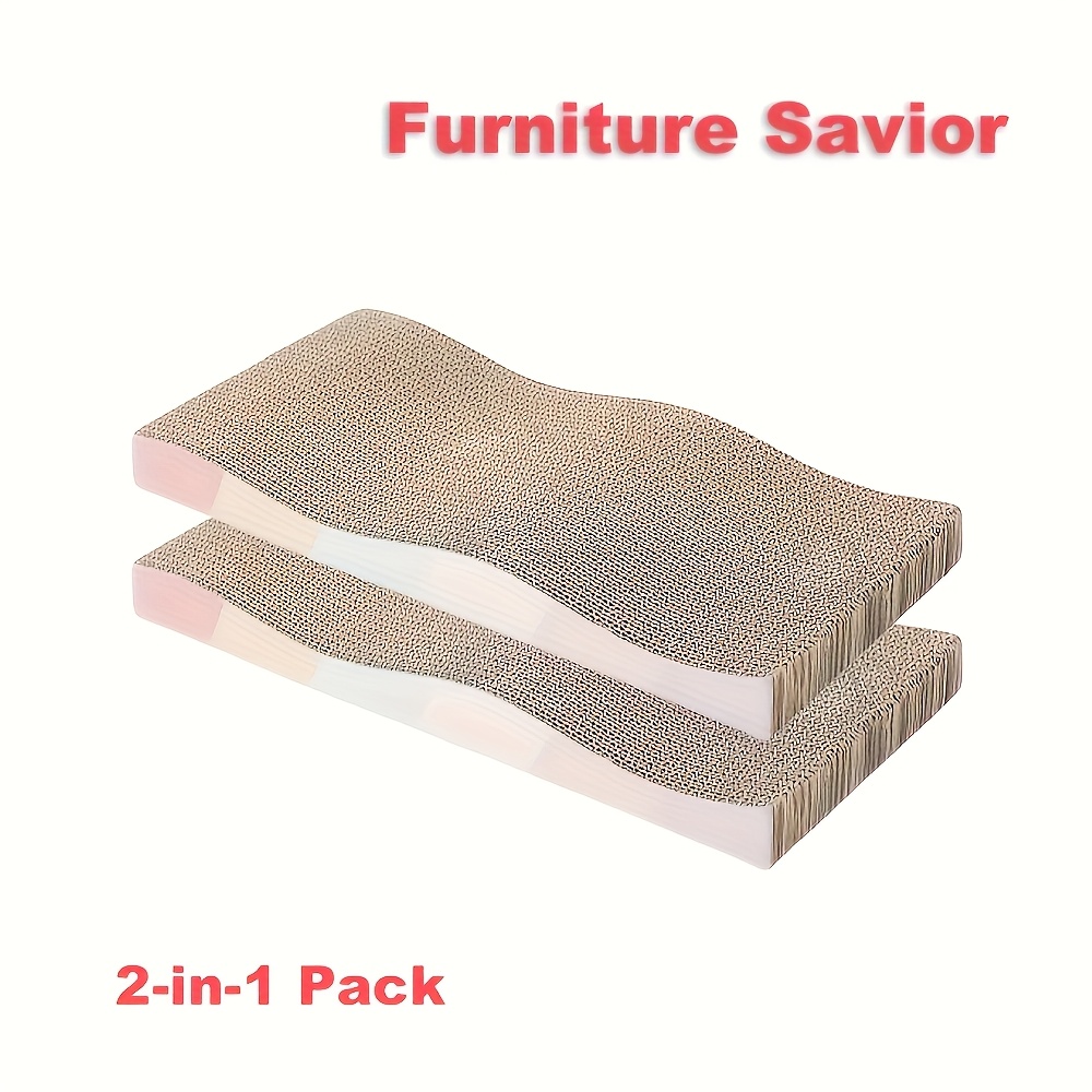 Image of - 1/2/3/4/5pcs Wear-resistant And Scratch-resistant Corrugated Cardboard Cat Scratchers, Double-sided Scratchable, Wear-resistant And Non-shedding, Protects Furniture And Cats Boredom And Protect Paws