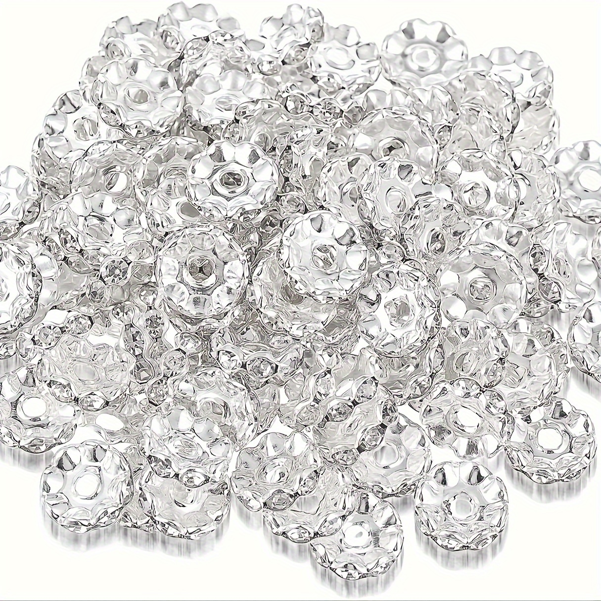 TEMU 100pcs 12mm Beads For Jewelry Making - Silvery White Beads For , Pen Beads, Round Beads