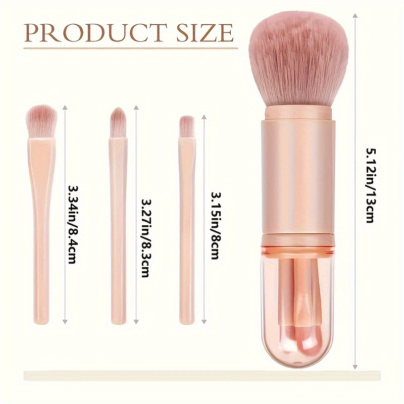 1 Complete Set of 4-in-1 Makeup Brushes for Girls Makeup Brushes Makeup Tools Double-headed Makeup Brushes