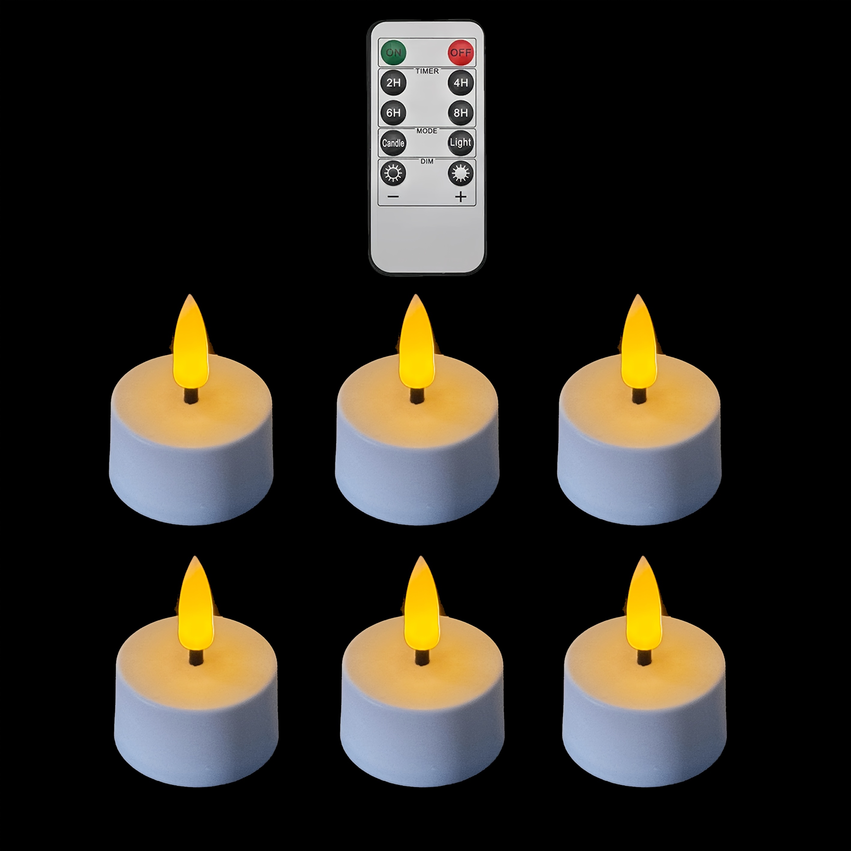 Image of 6/12/24-pack Modern Led Flameless Candles | Christmas Decoration, Smokeless, Remote Controlled, Suitable For Room Types, Battery Powered