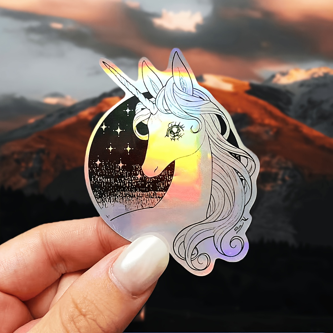 Retro Stickers: The Last Unicorn Bumper Sticker - Suitable For Cars, Laptops, Motorcycles, Helmets, Guitars, And Scooters, Heart And Paw Print Car Accessories, Helmet Decoration, Durable Decals