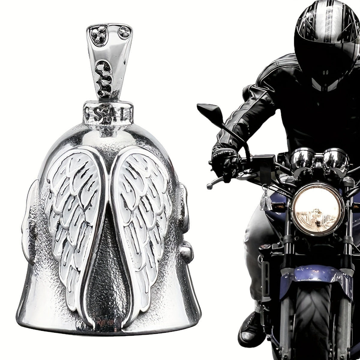 guardian angel motorcycle bell a bells keychain driving - Temu