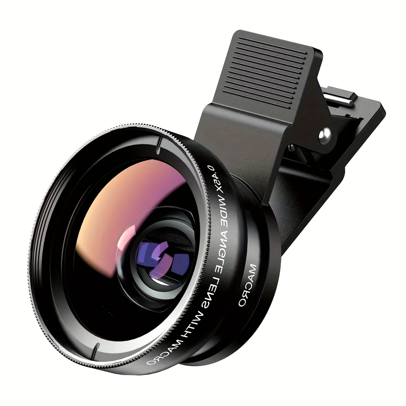 TEMU Kit d'objectifs à pince double fonction pour appareil photo de téléphone portable, comprenant un objectif 0.45x 37 mm et un ensemble d'objectifs