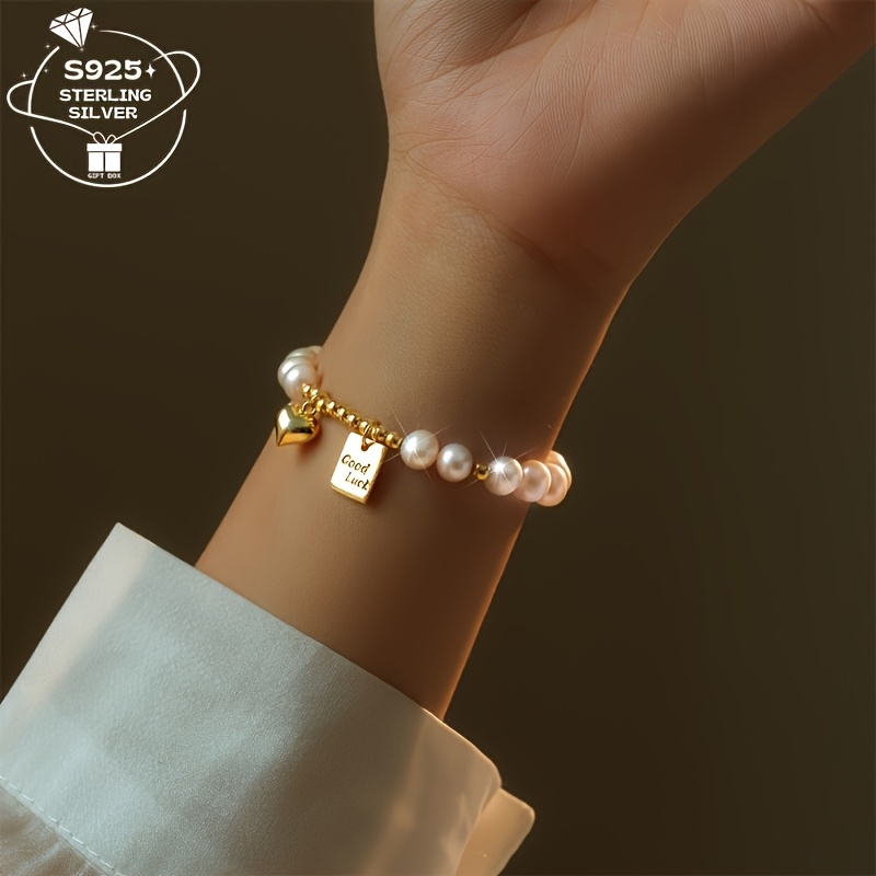 925 Silver Bohemian Style Bracelet with Rose Quartz Charms