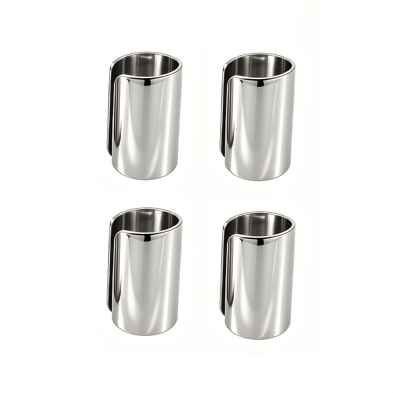 TEMU 4pcs Set, Couple's Style, Stainless Steel Geometric Pattern Non-piercing Ear Clips—stylish And High-end Clip-on Earrings, Comfortable , Suitable