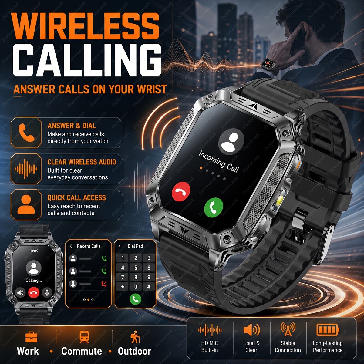 2026 New Men's Smart Watch with 1400mAh Large-capacity Battery