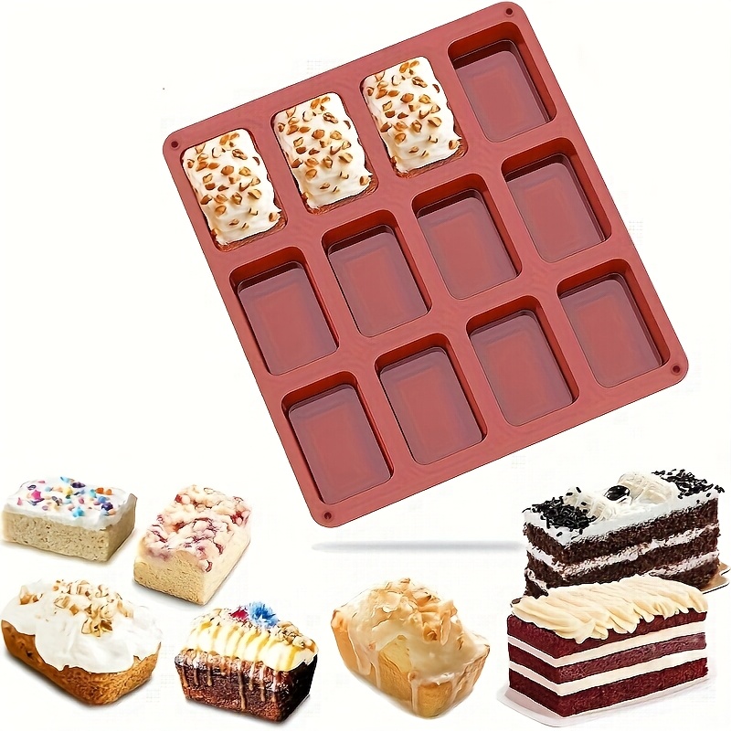 2pcs non stick silicone cake mold with rectangular bread baking pan   of brownie bread pan baking tools for handmade rectangle chocolate cakes and mousse   decorating tools for desserts fondant cakes perfect pastry baking pans details 9