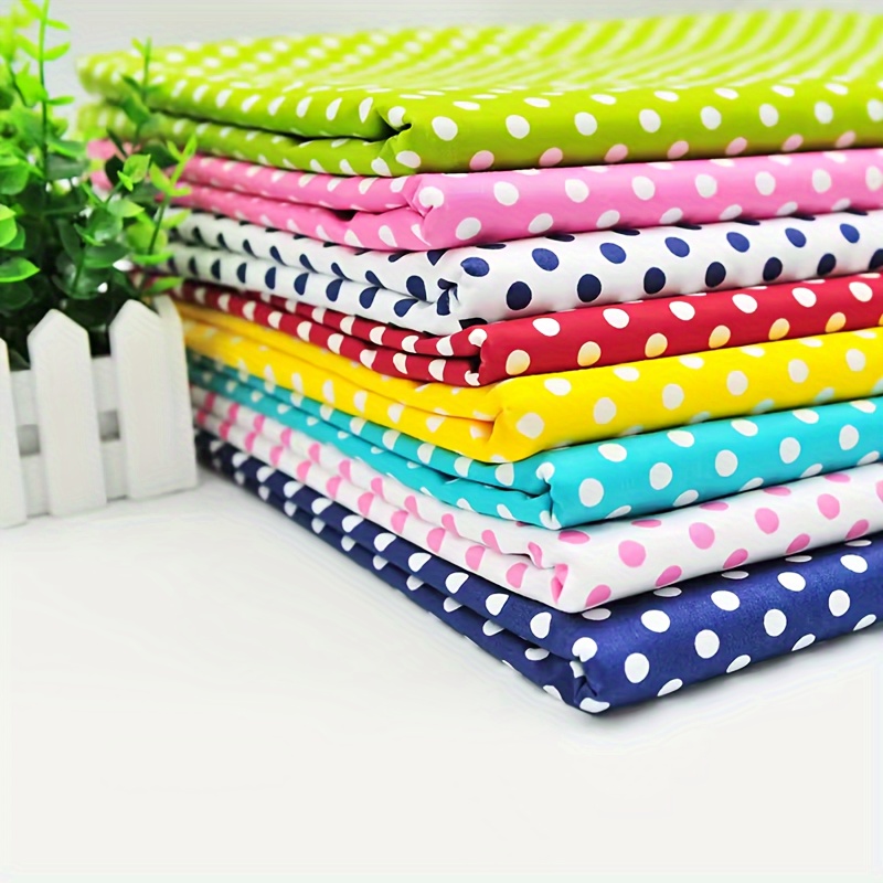 8pcs 100% Cotton 19.69" X 19.69" (50cm X 50cm) Pre-cut Quilting Fabric Squares, Round Polka Dot For Diy Sewing Crafts