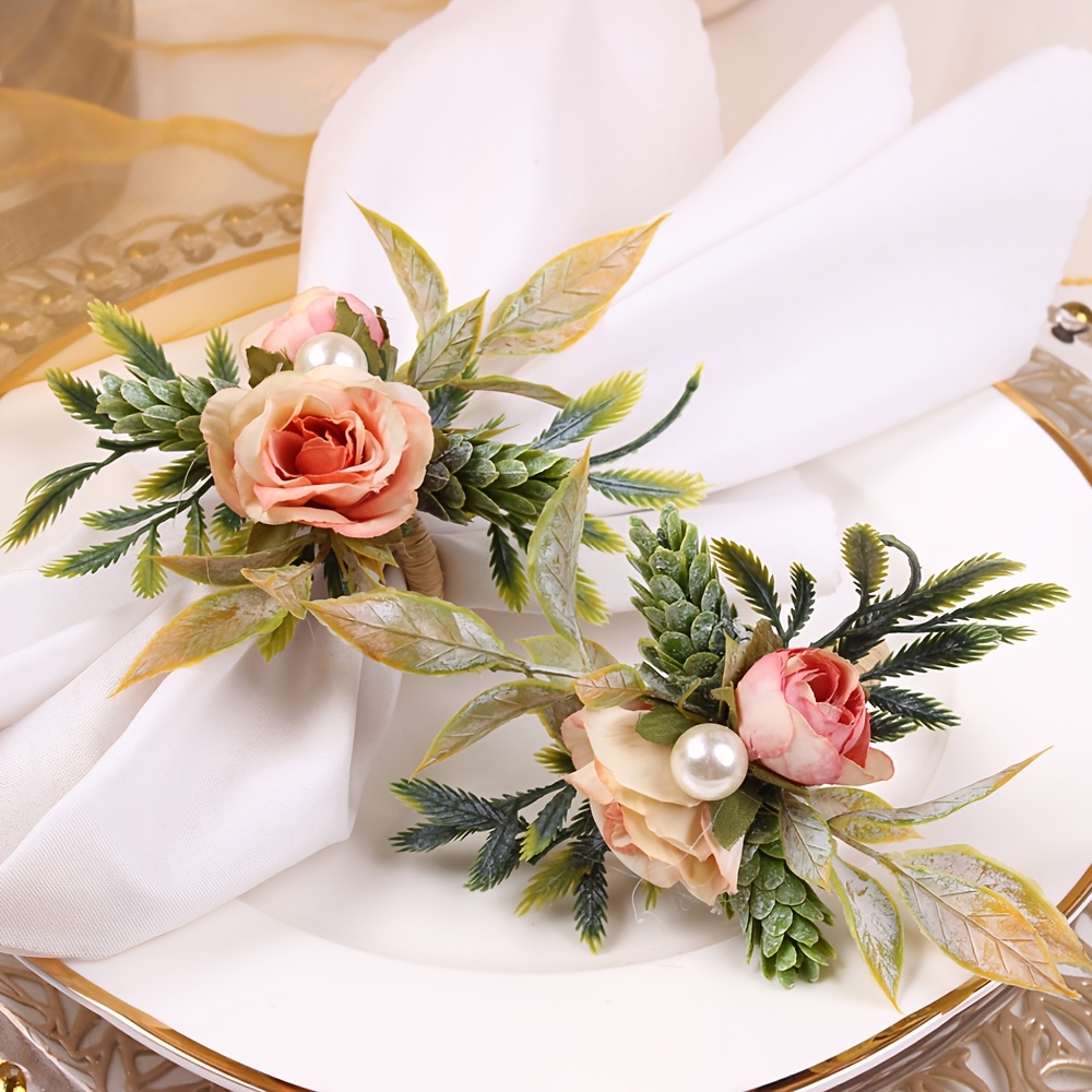 1pc 2pcs 4pcs handmade simulation flower napkin ring set Temu