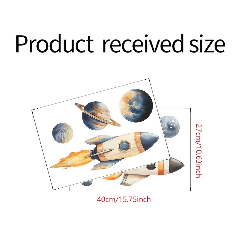 Image of 1pc Stickers | Space Planet Self-adhesive Stickers, Suitable For Home Decoration, Room Decoration, Wall Decoration, Living Room And Bedroom Decoration, Pvc Material, Waterproof And Removable