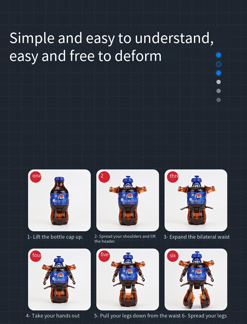 Transformable Soda Can Robot Toy, Interactive Transforming Robot Figures, Durable ABS Material, for Tabletop Display, Ages 14+